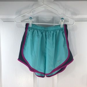 turquoise nike tempo running shorts